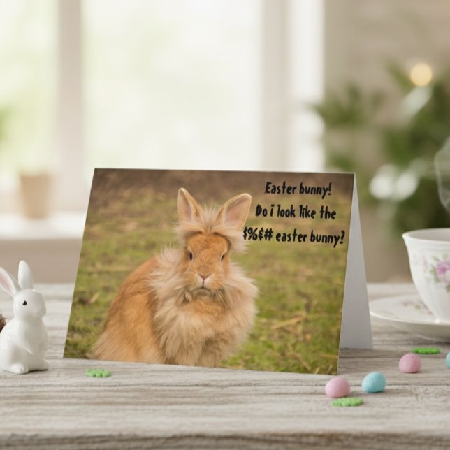 Angry Easter Bunny Funny Humor Greeting Card (Creator Uploaded)