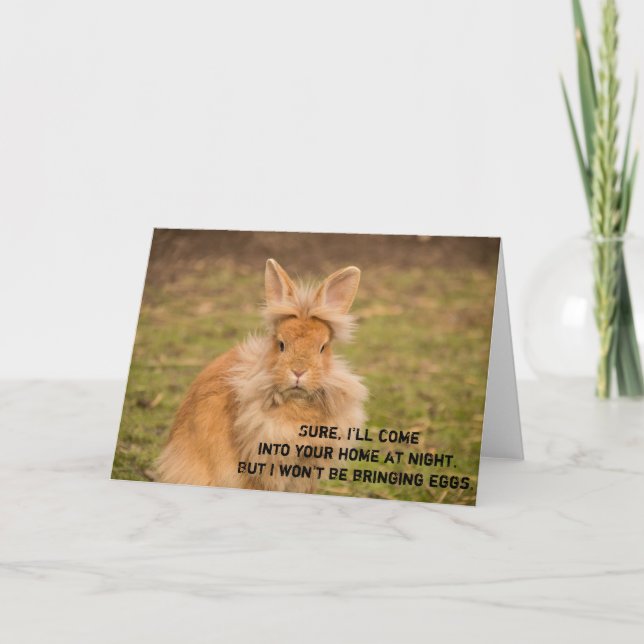 Angry Easter Bunny Funny Humor Greeting Card (Front)