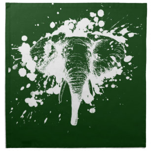 Angry Elephant in White Napkin