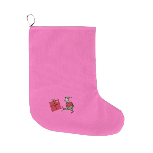 Angry Elf Christmas stocking large