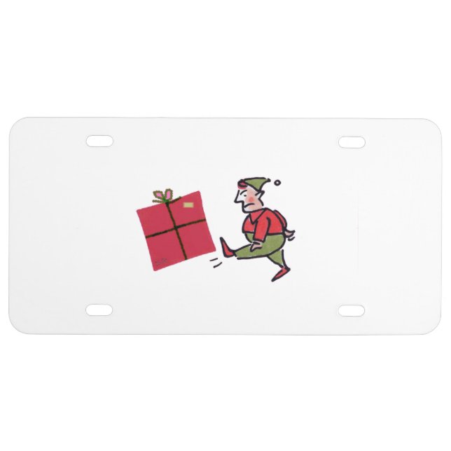 Angry Elf plastic car license plate (Front)