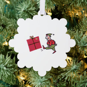 Angry Elf snowflake paper ornament Card