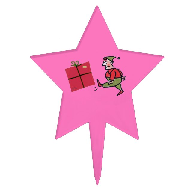 Angry Elf star cake picks (Front)