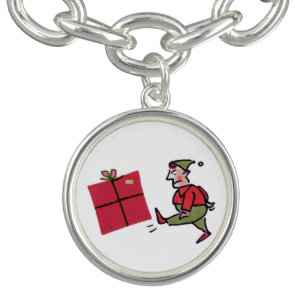 Angry Elf white silver charm bracelet