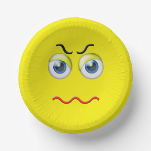 Angry Emoji Paper Bowls