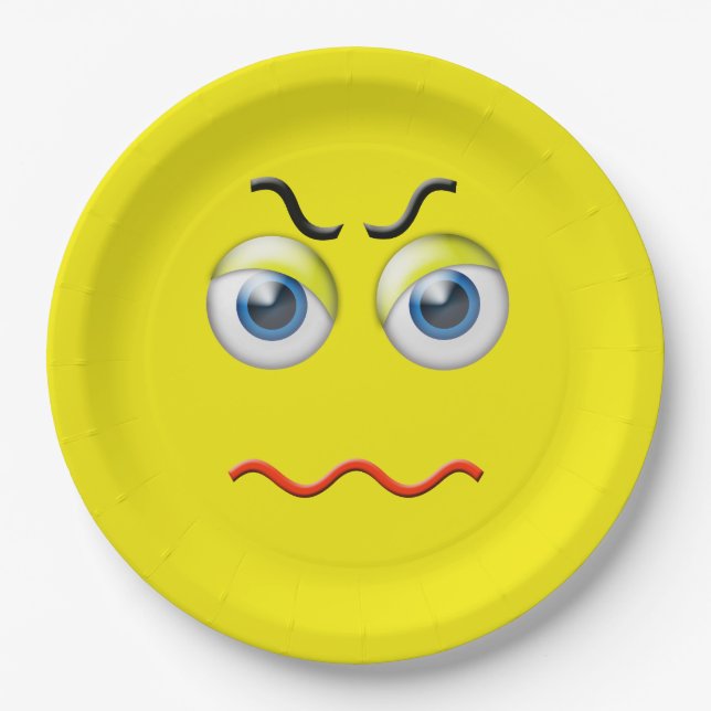 Angry Emoji Paper Plates (Front)