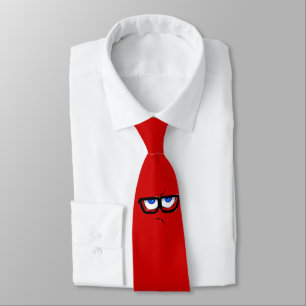 Angry emoji red neck tie