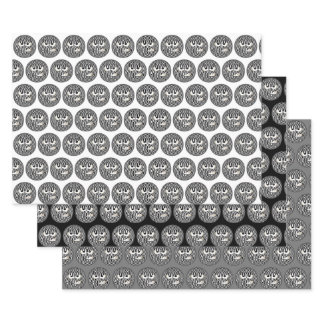 Angry Emoticon Face Tiled Pattern Wrapping Paper Sheets