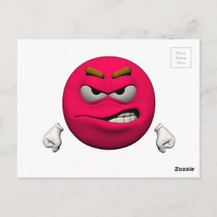 Angry emoticon postcard