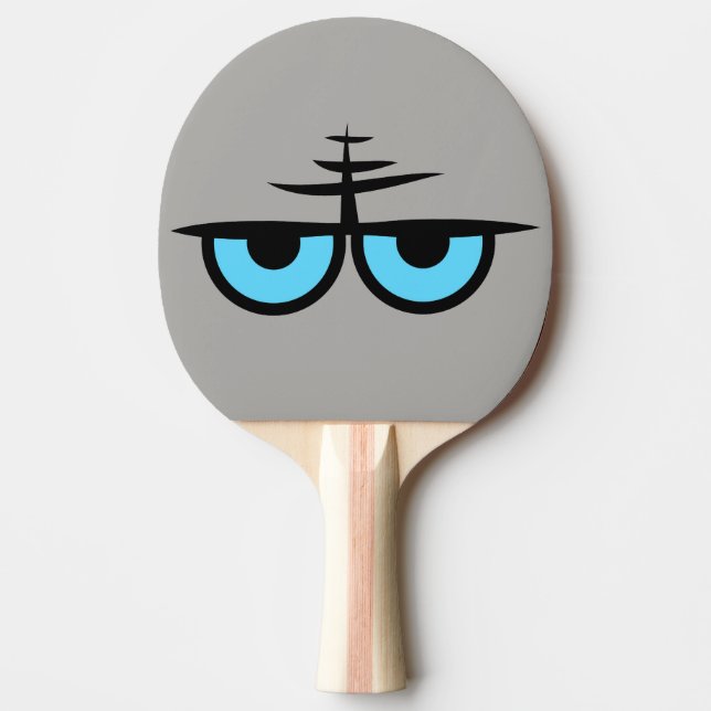 Angry Eyes Cartoon Ping Pong Paddle (Front)
