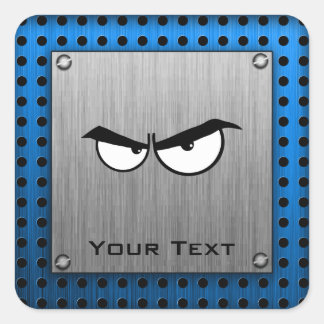 Angry Eyes; Metal-look Square Sticker