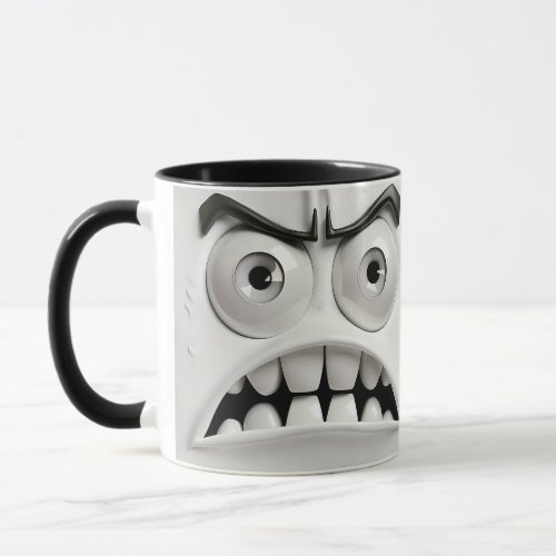 Angry face 3d sarcastic funny  mug