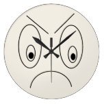 Angry Face Design Funny Large Clock