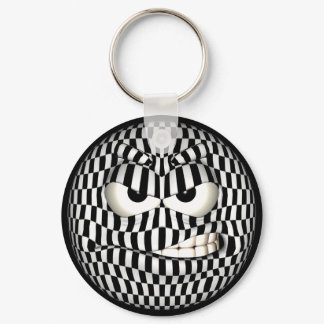 Angry Face Emoticon Keychain