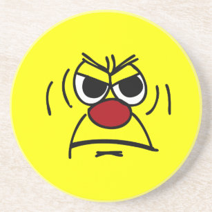 Angry Face Grumpey Sandstone Coaster
