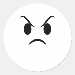 Angry Face Halloween Grumpy Outrage Emojis Classic Round Sticker