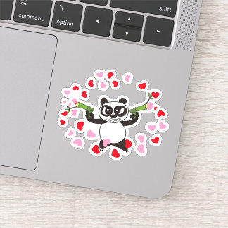 Angry Face Panda shooting loves Sticker