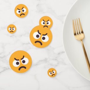Angry Face Passive Aggressive Editable Color Emoji Confetti