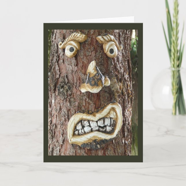 Angry Face Tree Card (Front)