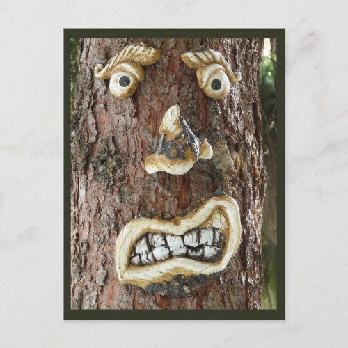 Angry Face Tree Postcard