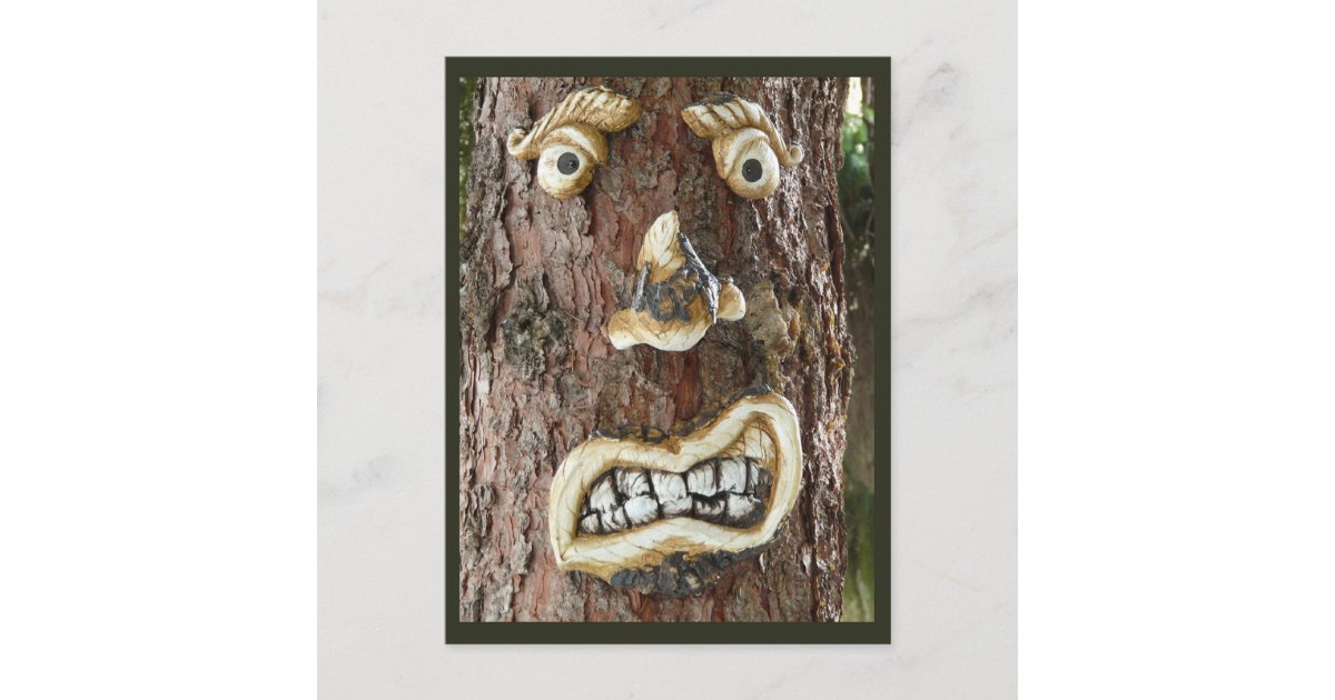 Angry Face Tree Postcard | Zazzle