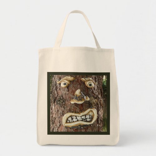 Angry Face Tree Tote Bag