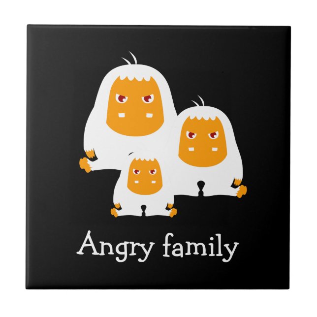 Angry family Monkeys design T-Shirt Bath Mat Ceramic Tile (Front)