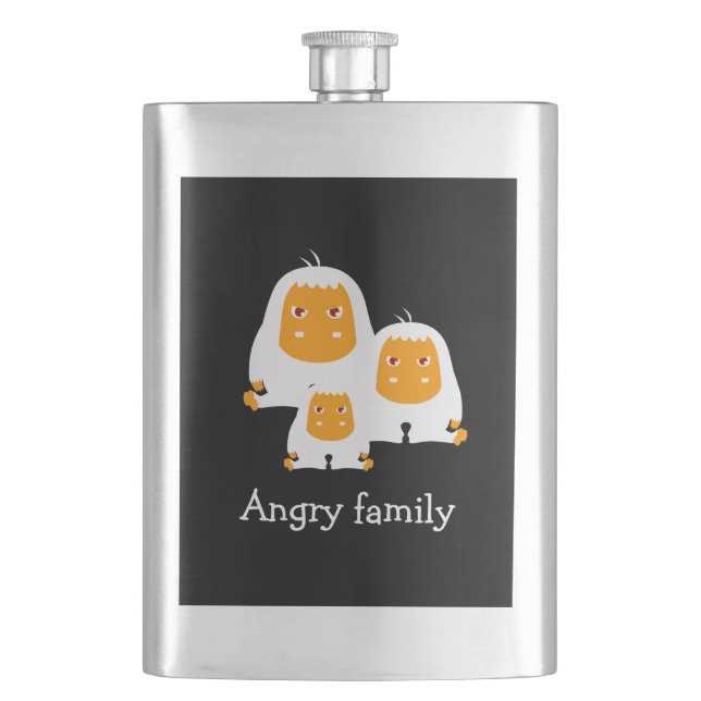 Angry family Monkeys design T-Shirt Bath Mat Flask (Front)