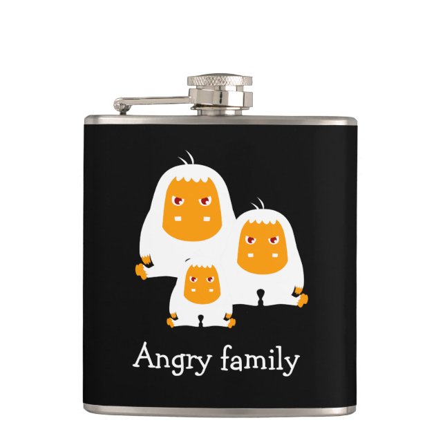 Angry family Monkeys design T-Shirt Bath Mat Flask (Front)