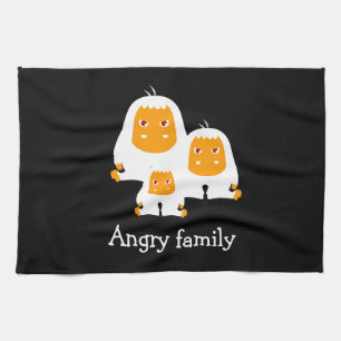 Angry family Monkeys design T-Shirt Bath Mat Kitchen Towel