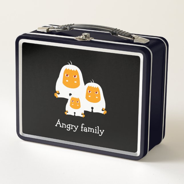 Angry family Monkeys design T-Shirt Bath Mat Metal Lunch Box (Front)