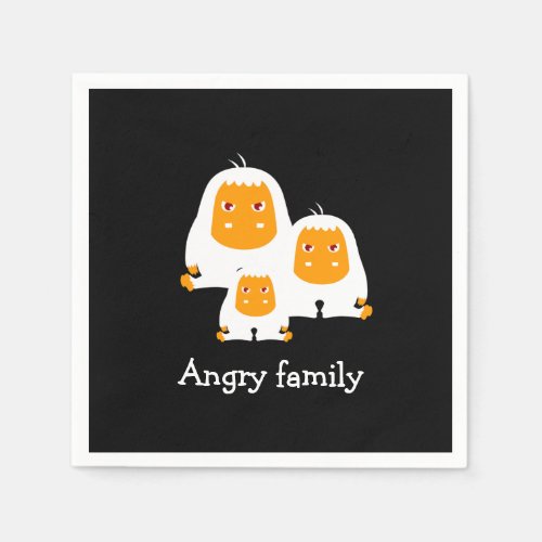 Angry family Monkeys design T_Shirt Bath Mat Napkins