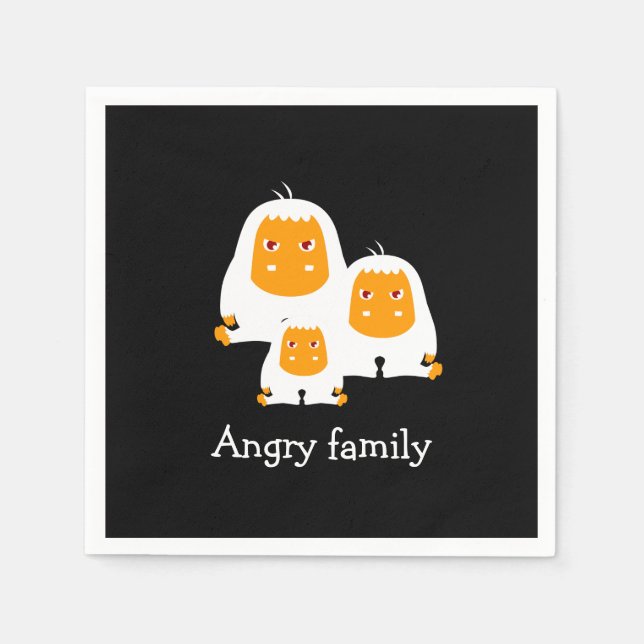 Angry family Monkeys design T-Shirt Bath Mat Napkins (Front)
