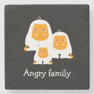 Angry family Monkeys design T-Shirt Bath Mat Stone Coaster