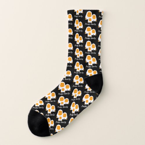 Angry family Monkeys design T_Shirt Socks