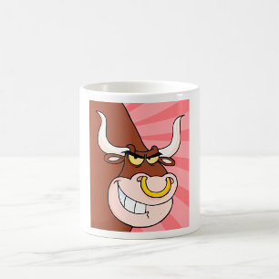 Angry Fierce Bull Mascot with Nose Ring  Coffee Mug