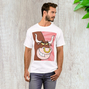 Angry Fierce Bull Mascot with Nose Ring T-Shirt