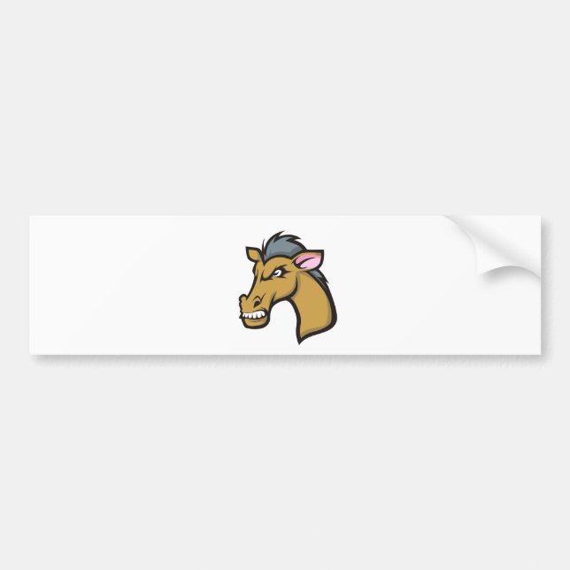 Angry Fierce Cartoon Horse Bumper Sticker (Front)