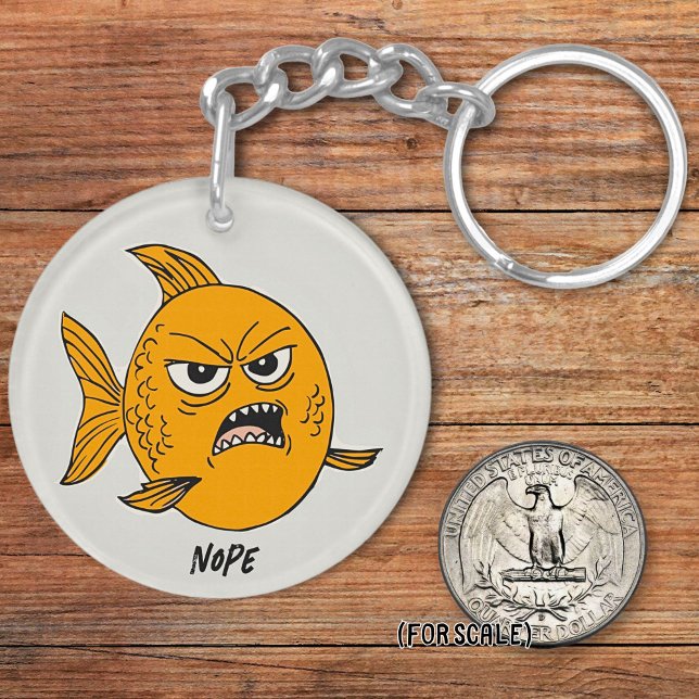 Angry Fish Drawing Sarcastic Phrase Bag Charm Keychain (Creator Uploaded)