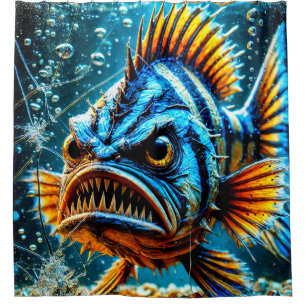 Angry Fish Shower Curtain