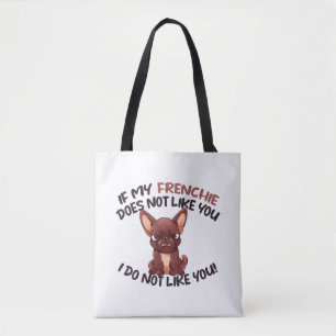 Angry Frenchie (Chocolate) - Unique Design Tote Bag