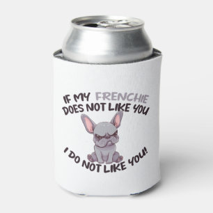 Angry Frenchie (Gray) - Unique Design Can Cooler