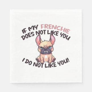 Angry Frenchie (Tan) - Unique Design Napkins
