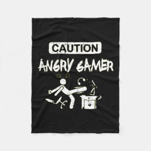 Angry Gamer Computer Funny Video Game Gift  Fleece Blanket