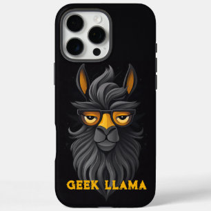 Angry Geek Llama Black iPhone 16 Pro Max Case
