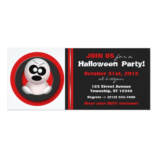 Angry Ghost - Red Halloween Party Invitations