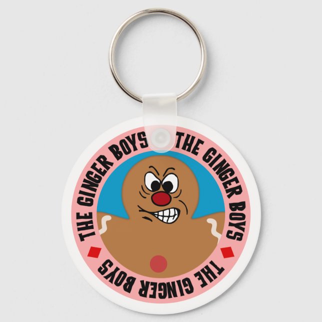 Angry Gingerbread Man Cookie Keychain (Front)