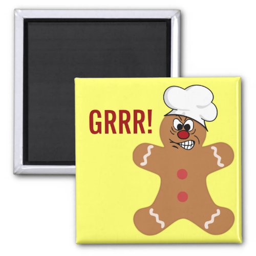 Angry Gingerbread Man Cookie Magnet