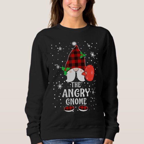 Angry Gnome Buffalo Plaid Matching Family Christma Sweatshirt