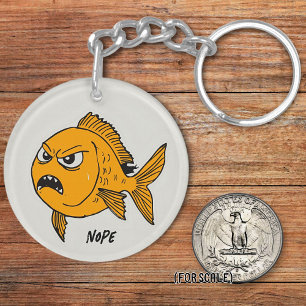 Angry Goldfiish Drawing Sarcastic Phrase Bag Charm Keychain